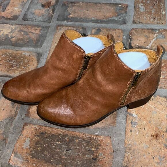 Lucky Brand Women's Basel Ankle Bootie Size 9 US Brown/Toffee Leather Zip - Picture 2 of 11